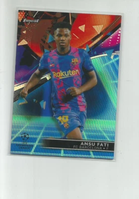 2021 Finest UEFA League Blue Aqua Vaporwave Refractors 83 ANSU FATI 86/99 - Image 1 of 2