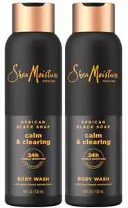 Shea Moisture African Black Soap Calm & Clearing 24HR Body Wash 18oz-Pack of 2 - Picture 1 of 1