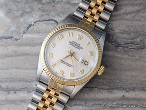 Rolex Datejust 36mm Rare Arabic Motif Dial Two Tone Ref: 16013 Jubilee Bracelet - Picture 1 of 8