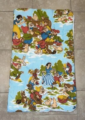 Saco de dormir vintage branco neve sete anões criança 32Lx 20W muito limpo - Imagem 1 de 4