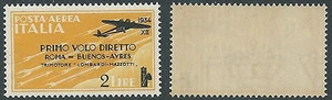 1934 REGNO POSTA AEREA ROMA BUENOS AYRES 2 LIRE FILIGRANA LETTERA MNH ** - Y185 - Picture 1 of 1