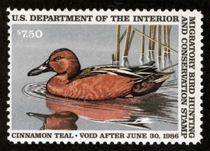 US Sc RW52 Multicolor $7.50 1985 MNH Original Gum Federal Duck Hunting Permit St - Picture 1 of 1