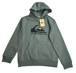 Quiksilver Boys Big Logo Hoodie Outdoor Explorer Snow Youth Size S, Green NWT - Picture 1 of 7