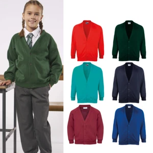 Maddins V-Neck Easycare Kids Coloursure Cardigan (MD04B) - Kids Plain Sweatshirt - Picture 1 of 15