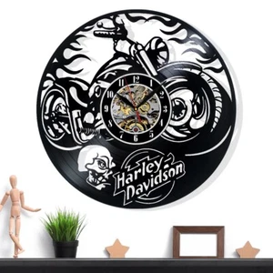 Reloj de pared de vinilo Harley-Davidson - Decoración - Acento único para el hogar - Regalo perfecto - Imagen 1 de 5