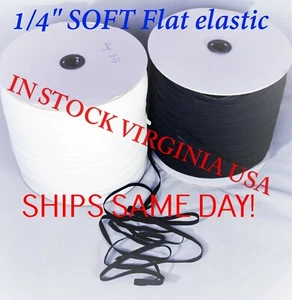 MÁSCARA ELÁSTICA 1/4" 6 MM blanca o negra STOCK EE. UU. - ENVÍO GRATUITO - Imagen 1 de 3