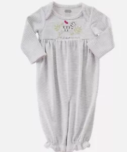 Mud Pie Baby Little But Brave Striped Convertible Sleeper Gown Size 3-6M - Picture 1 of 3