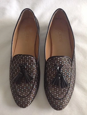 J. Crew Fabric Loafers Tassel Shoes Size 6.5 - Image 1 of 4