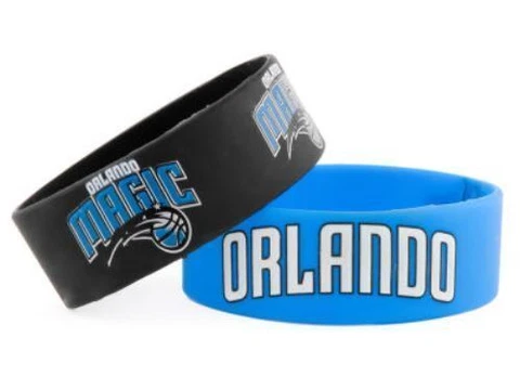 Aminco NBA Orlando Magic 2 Pack Wide Silicone Bracelets Cover