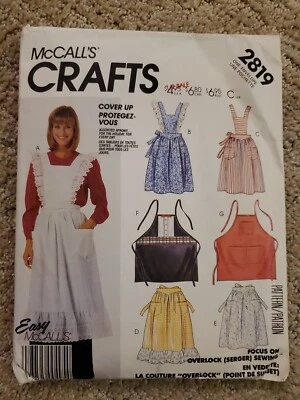 McCall's 2819 Butcher, Half & Bib Aprons UNISEX Pattern Cottagecore - Image 1 of 2