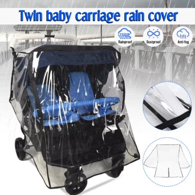 Cubierta de lluvia universal protector contra la intemperie para silla de paseo cochecito doble cochecito de bebé Foto 1 de 4