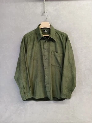 Camisa con botones marca Enro para hombre talla grande verde gamuza material similar  Foto 1 de 4