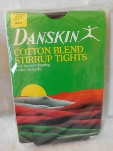 Danskin Stirrup Seamless Tights Color Black Style 186 Size B Vintage 1982 - Picture 1 of 5