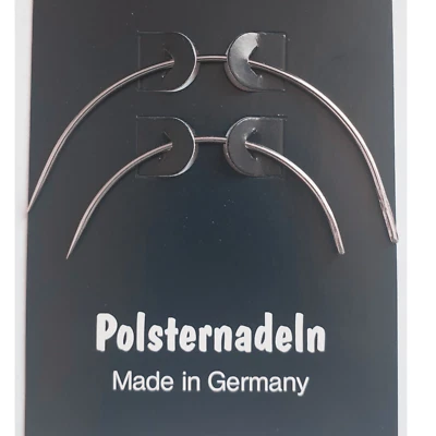 2 Polsternadeln gebogen Nähnadeln Polsterei Puppennadeln Stopfnadeln Bastelnadel - Bild 1 von 4
