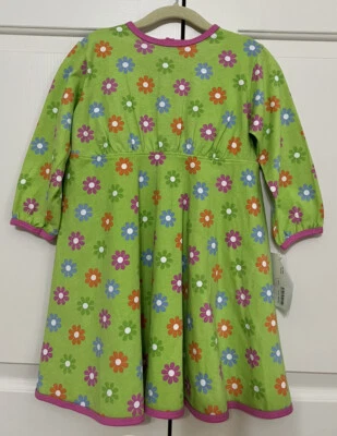 NWT Chez Ami & Chez Belle size 3 lime green floral long sleeve flare dress girls - Изображение 1 из 4