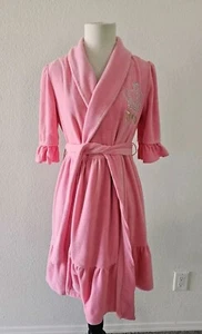 Juicy Couture Pink Terry Robe Size S Seems XS Read Descript Stains Pulls - Picture 1 of 19