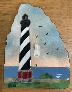 Bovano of Cheshire Leuchtturm Cape Hatteras NC Emaille Kupfer USA Schalterplatte Co - Bild 1 von 5