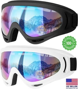 2Pcs Ski Goggles Snowboard Goggles Anti-Glare Lens UV 400 Motorcycle Sunglasses - Picture 1 of 14