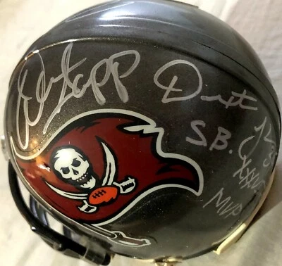 Mike Alstott Dexter Jackson Warren Sapp signed Buccaneers mini helmet Steiner MM - Image 1 of 2
