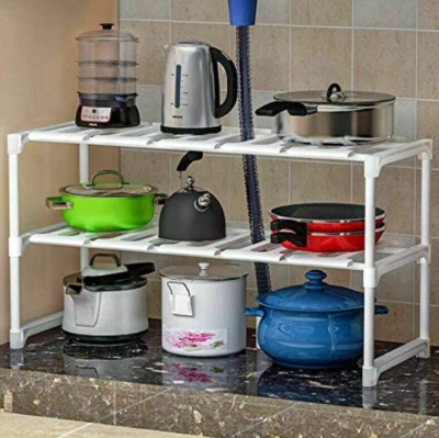 Under Sink Organiser caddy Removable Storage Tidy Shelf Unit Shelves Corner - Image 1 of 4