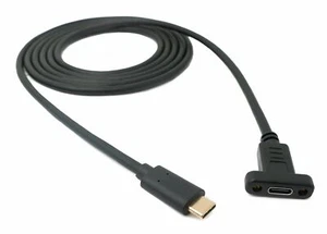 USB 3.1 Cable 100 CM Type C Plug To Socket Screw Adapter IN - Zdjęcie 1 z 4