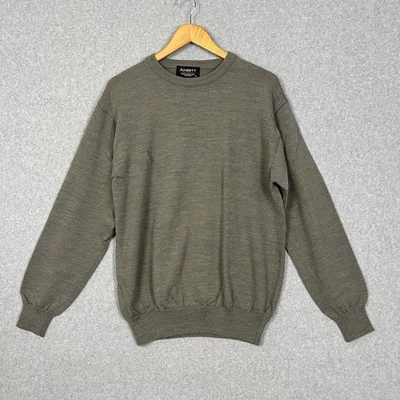 Ansett Jumper Mens XL Pure New Wool Woolmark Knit Khaki Crew Vintage Classic - Image 1 of 4