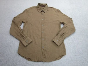 Roberto Cavalli Shirt Mens 52 Medium Brown Snakeskin Print Long Sleeve Button - Picture 1 of 17