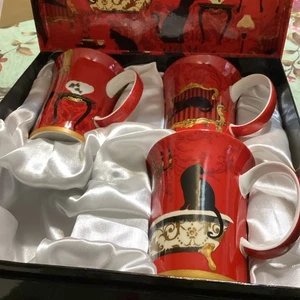 McIntosh Mystical & Curious Cats Set of 3 Bone China Mugs In Box! Black Cat - Picture 1 of 5