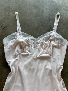 Vintage 50s Ballet Slipper Pink Slip Dress Size Small Medium  - Picture 1 of 8