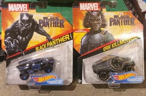 2017 Hot Wheels Character Cars MARVEL Black Panther & FIRST APP. Erik Killmonger - Picture 1 of 9