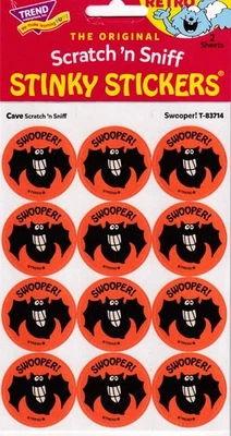 Trend Cave Scratch 'N Sniff Swooper! Retro Halloween Stickers T-83714 NEW - Image 1 of 2