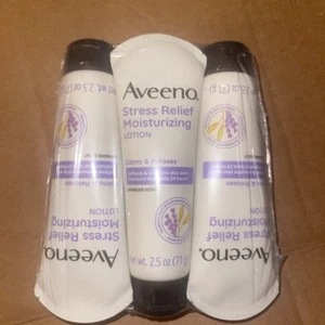 3 Aveeno Stress Relief Moisturizing Lotions - Lavender Scented - 2.5 Oz Each - Picture 1 of 1