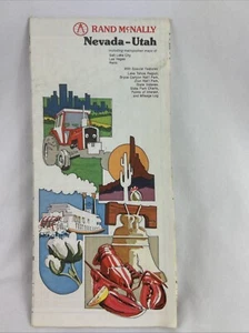 Nevada Utah Highway Road Map Vintage 1980 Rand McNally Metro City Maps - Picture 1 of 5