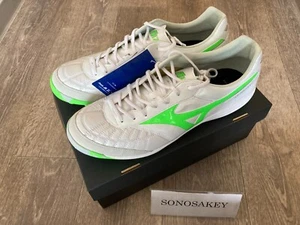 MIZUNO MORELIA SALA JAPAN TF Q1GB2511 37 Super White Pearl×Neon Green New w/Box - Picture 1 of 12