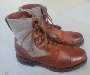 Rag & Bone Mens Brown Leather Gray Wool Boots sz 8 US / 41 EUR - Picture 1 of 8