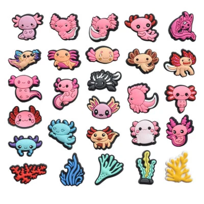20/50/100Pcs Cute Axolotl Croc Shoe Charms Clogitz For Croc Shoes Decoration