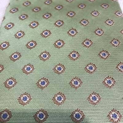 Corbata para hombre VENEZIA Trevisan hecha en Italia 100 % SETA verde seda geométrica W 4 L 60 Foto 1 de 4
