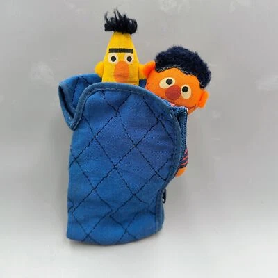 Sesame Street Bert Ernie Mini Rag Doll with Sleeping Bag Oar Knickerbocker 1970s - Image 1 of 4