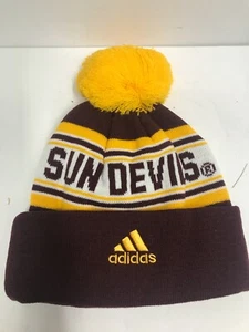 Arizona State Sun Devils Adidas NCAA Jugend Jungen Bündchen Strick mit Bommel Mütze, 1-Größe - Bild 1 von 4