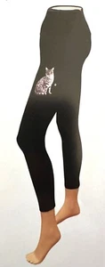 Urban Athletics High Rise Leggings w/Silver Tabby Cat on Pocket-NWT-Free Ship - Picture 1 of 3