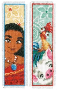 Vervaco Cross Stitch Bookmark Kit Disney Moana (Set of 2) 2.4" x 8" - Picture 1 of 3