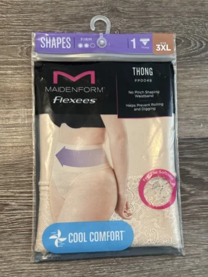 Tanga de encaje Maidenform Flexees suavizante ropa moldeadora fresca comodidad desnuda 3XL Foto 1 de 4