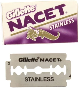 50 cuchillas de afeitar Gillette NACET ACERO INOXIDABLE de doble filo hechas en Rusia - Imagen 1 de 2
