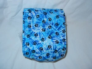 Dog Puppy Belly Band Wrap Contour Diaper Male Flannel lined 14" x 4" BLK PAWS - Picture 1 of 6