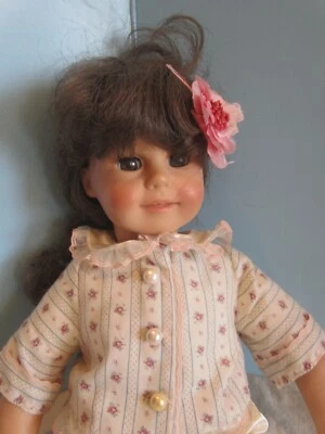 Vintage Engel Buppe Puppe brünette deutsche Puppe 17 Zoll WEISSER KÖRPER/AMERIKANISCHES MÄDCHEN  - Bild 1 von 4