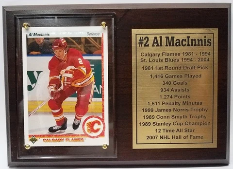 Calgary Flames Al MacInnis Hockey Card Plaque Cover
