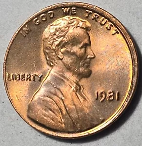 1981 Lincoln Penny 1C 3.1g Copper Red💥 OffCenter & Uneven Rim Error💥💥💥 - Picture 1 of 8