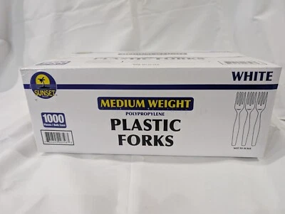 Medium Weight Disposable Plastic Forks Bulk White Plastic Silverware 1000ct - Image 1 of 4
