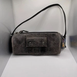 Borsa a botte vintage Y2k anni 2000 nuova con etichetta senza confini in pelle invecchiata crepata - Foto 1 di 4