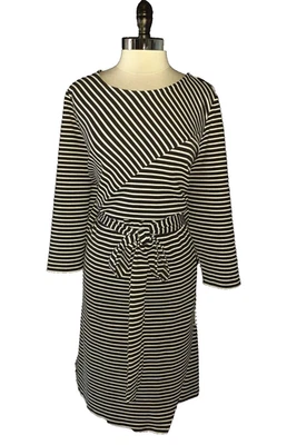 NUEVO VESTIDO LANE BRYANT Talla Grande 3X 22W 24W Línea A Negro Blanco Rayas Bolsillos Foto 1 de 4
